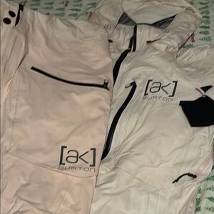 Burton AK light Pink and Snow Jacket and Bibd